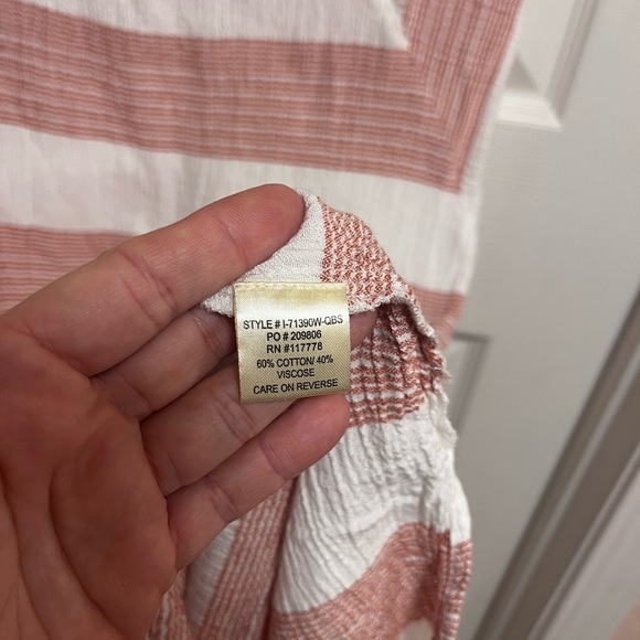 Lovestitch Muted Red and White Striped Midi Dress - Picture 5 of 11